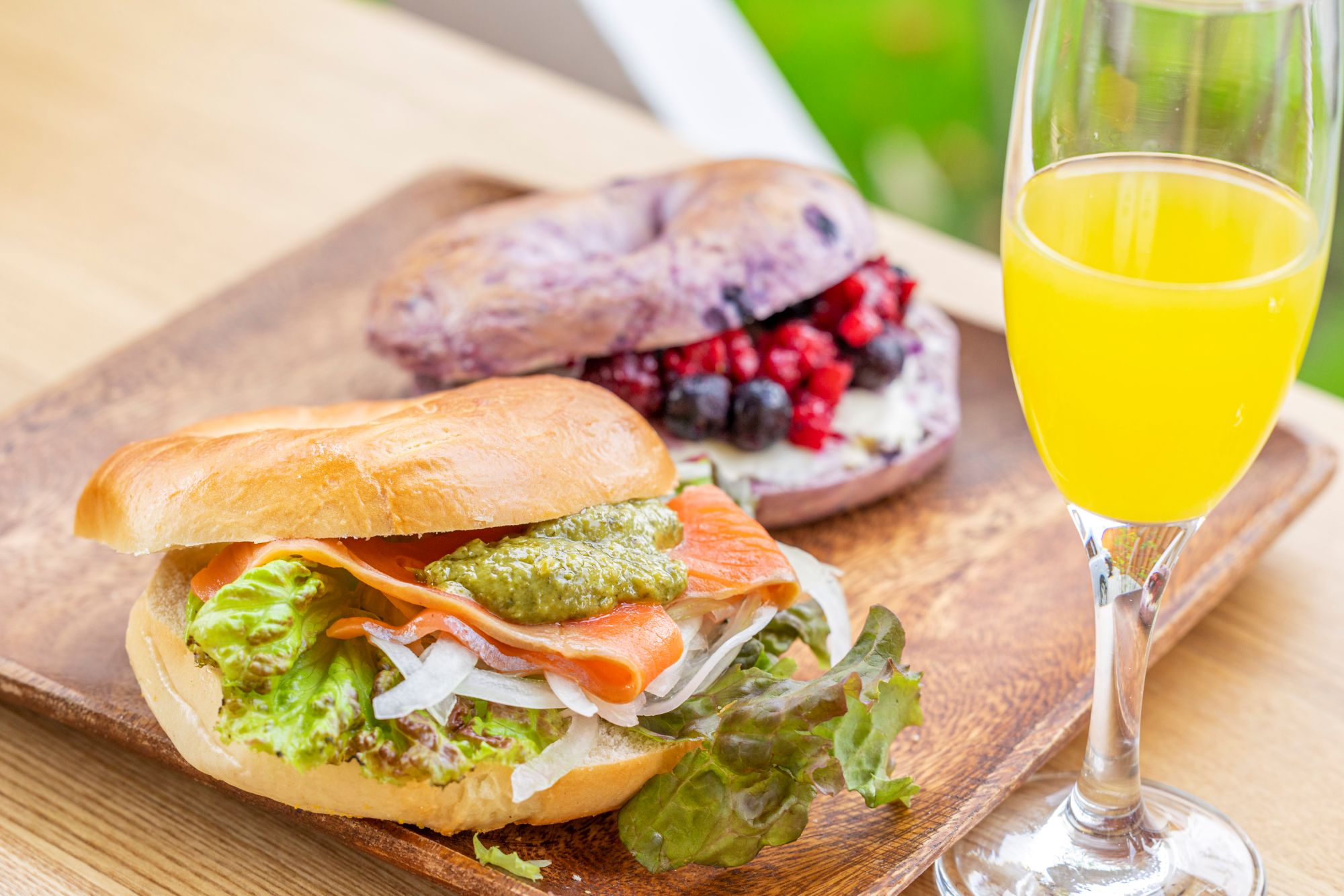 Bagel sandwich breakfast set